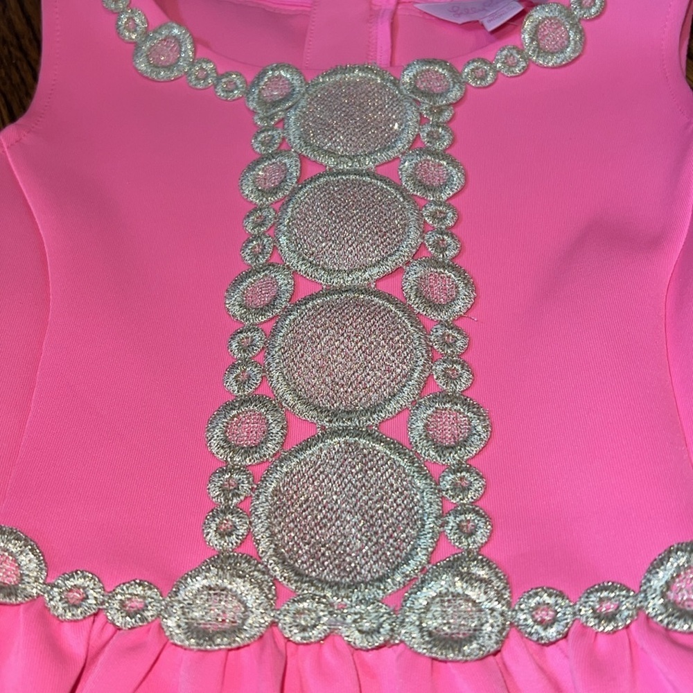 Lilly Pulitzer Girls Baylee Fit & Flare Dress in Pink Sunset Size X-Large NWT - Picture 2 of 8